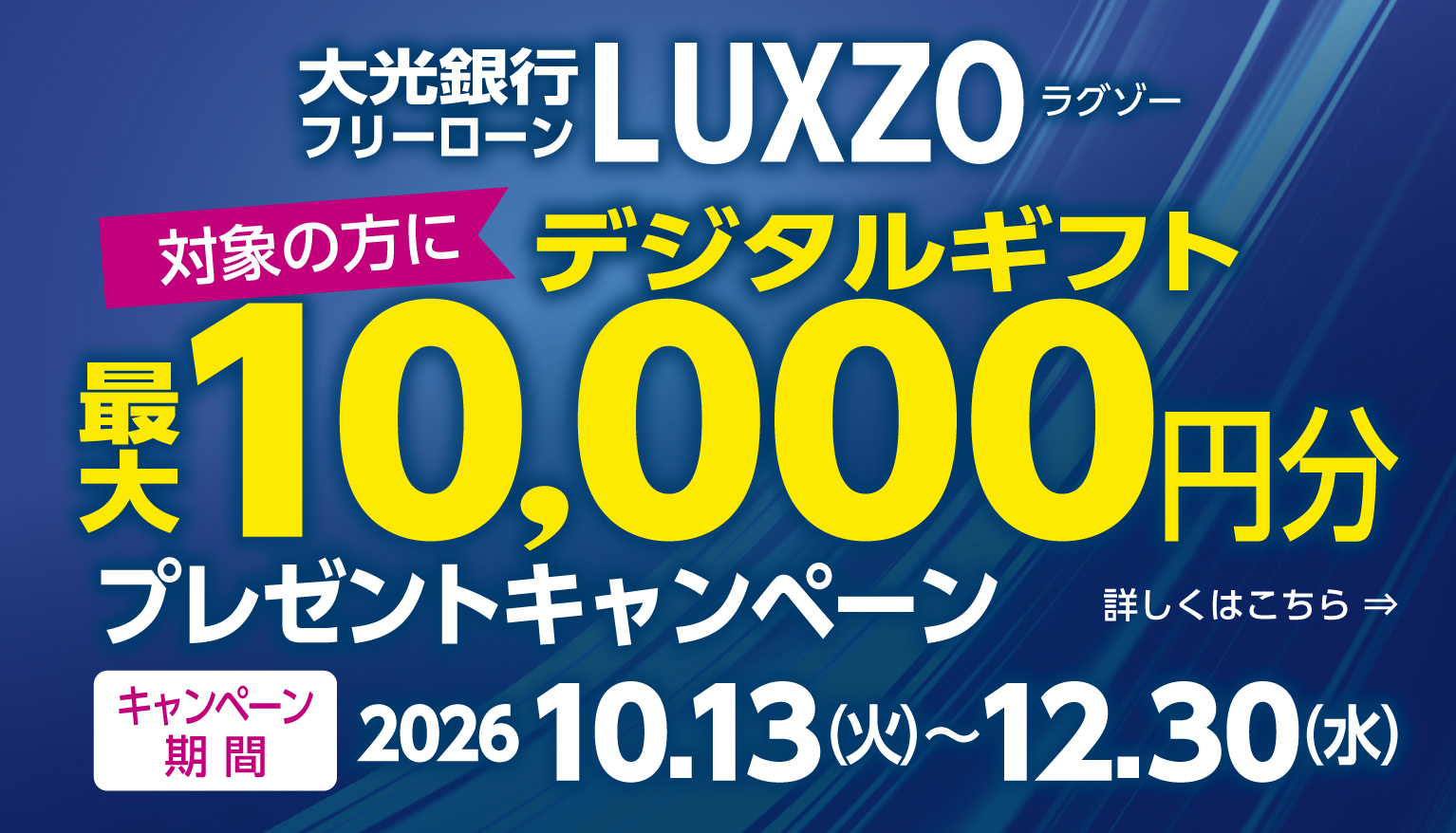 フリーローンLUXZO デジタルギフトプレゼントキャンペーン