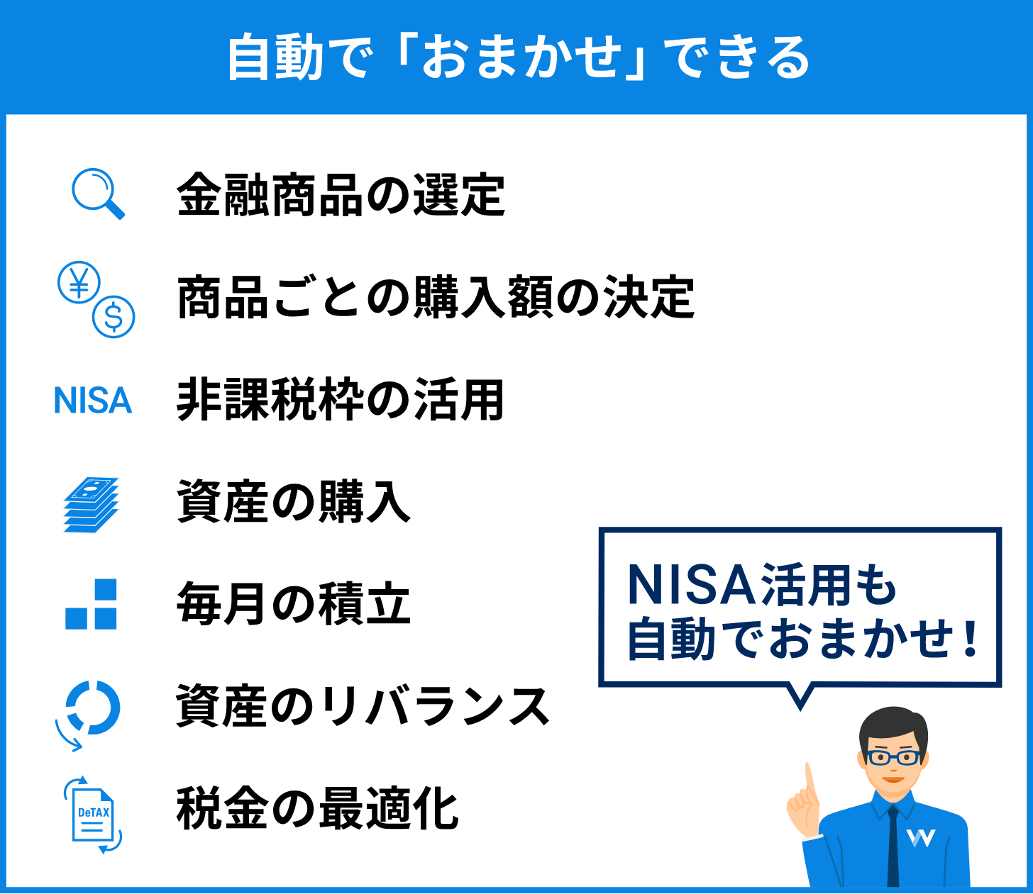 自動で「おまかせ」できる