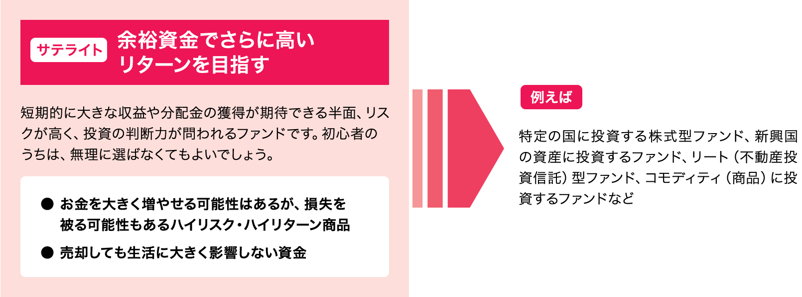 コア3 余裕資金でさらに高い
リターンを目指す