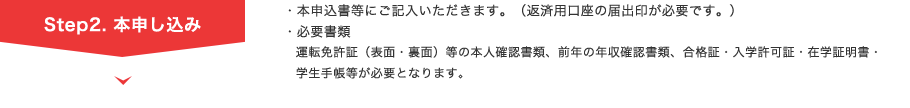 Step2. 本申し込み 